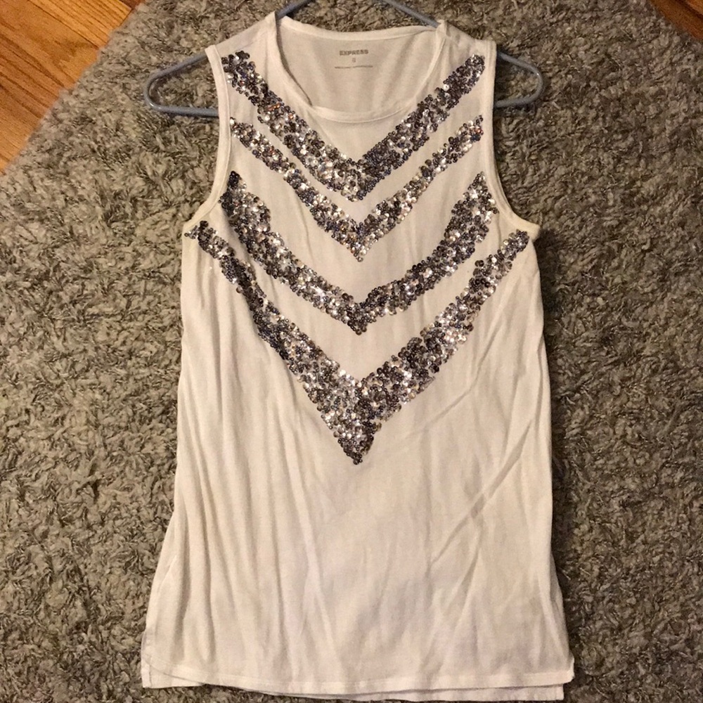 White sequence tank top